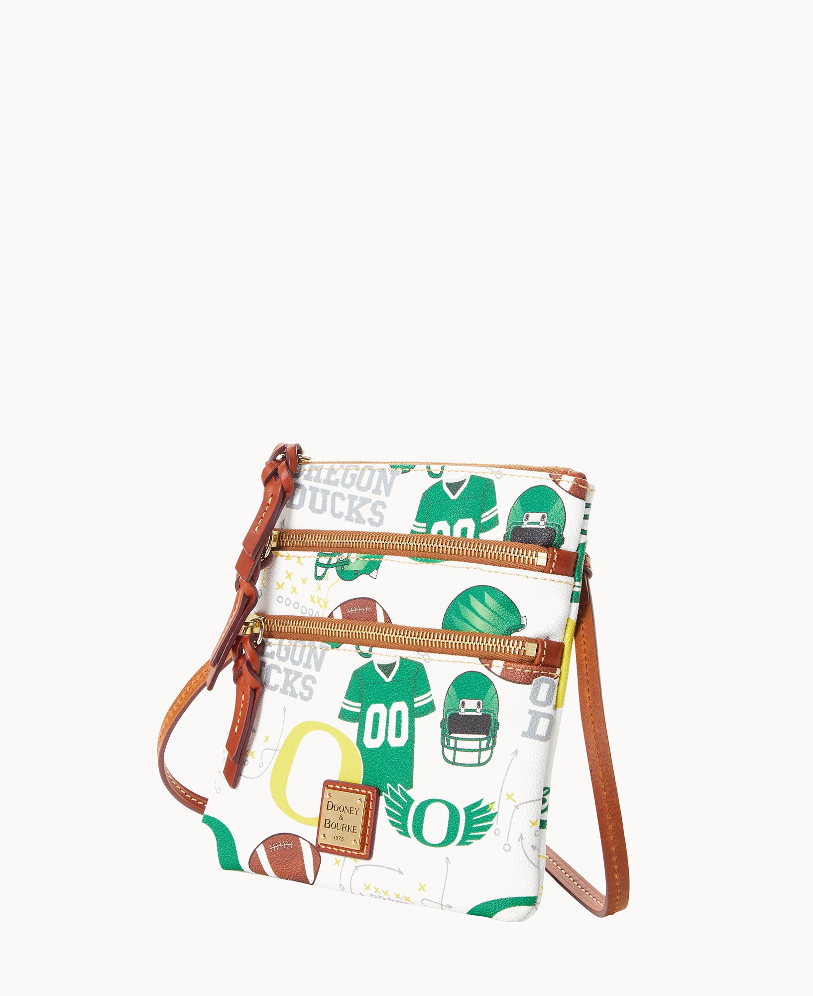 Collegiate University of Oregon North South Triple Zip Crossbody - Image 2