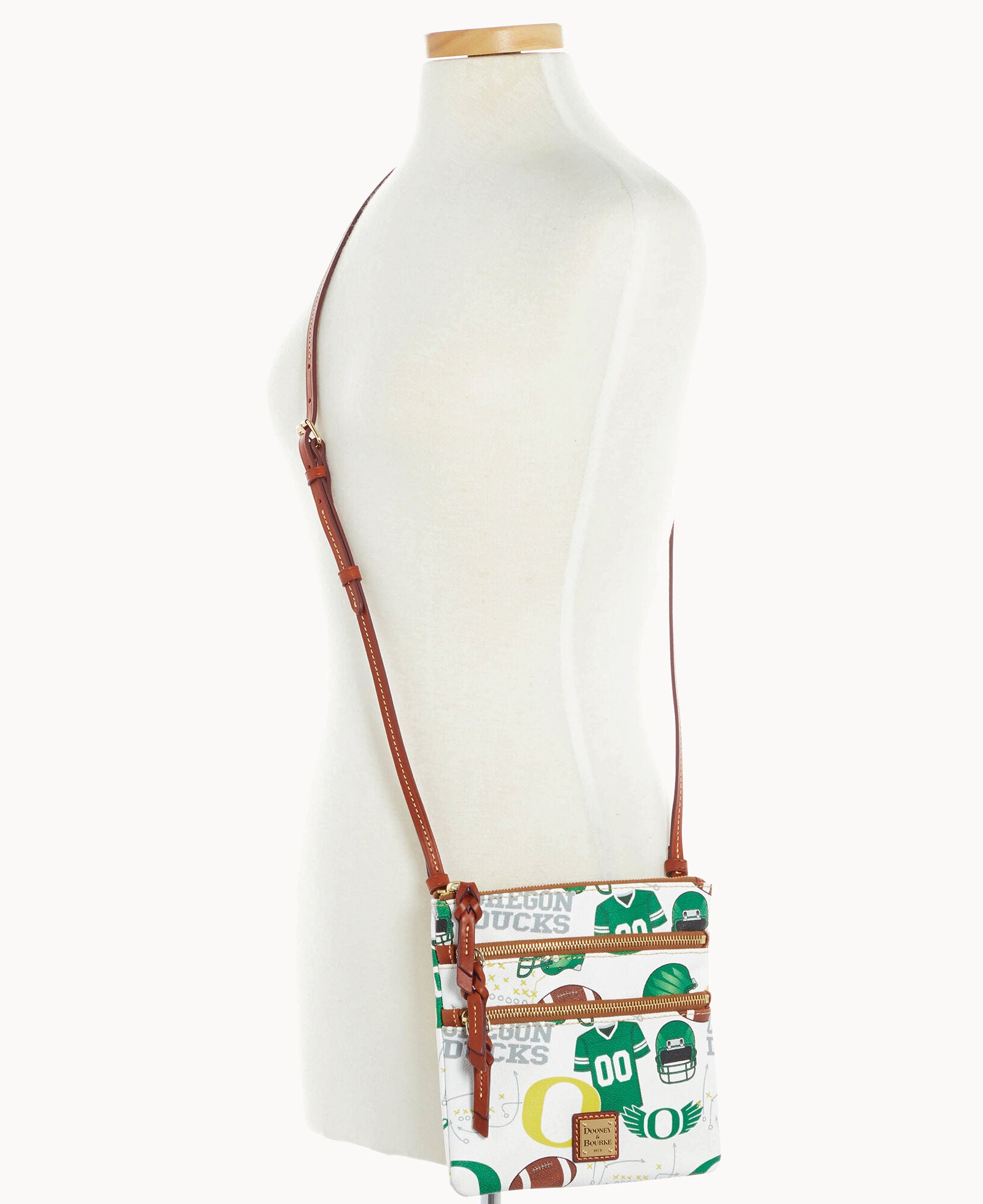Collegiate University of Oregon North South Triple Zip Crossbody - Image 4