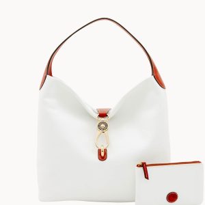 Pebble Grain Logo Lock Shoulder Bag