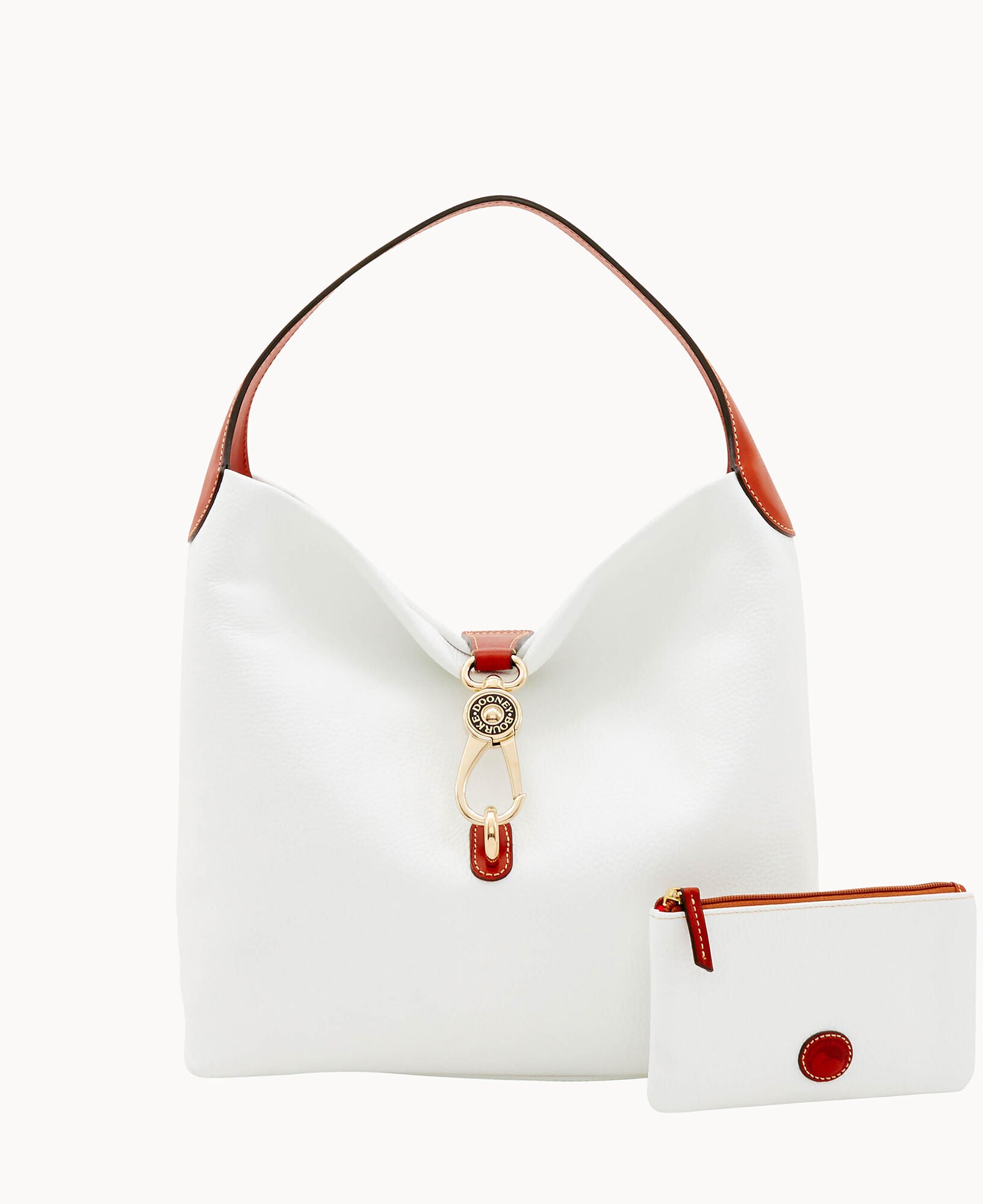 Pebble Grain Logo Lock Shoulder Bag