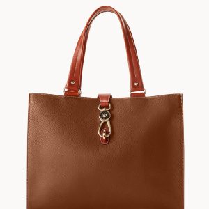 Pebble Grain Large Logo Lock Tote