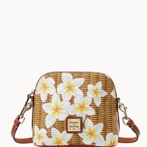 Plumeria Domed Zip Crossbody
