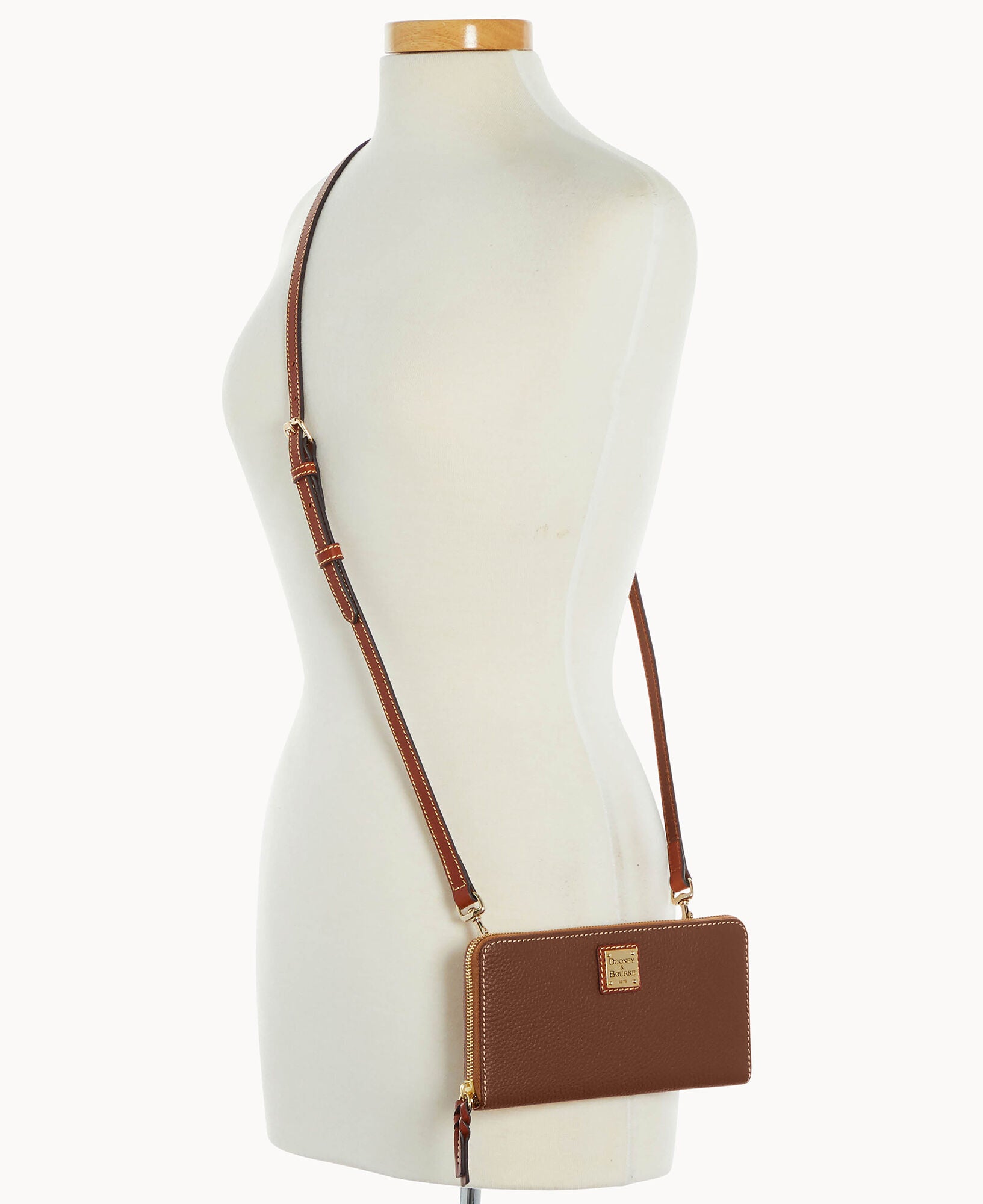 Pebble Grain Large Zip Around Wristlet Crossbody - Image 10