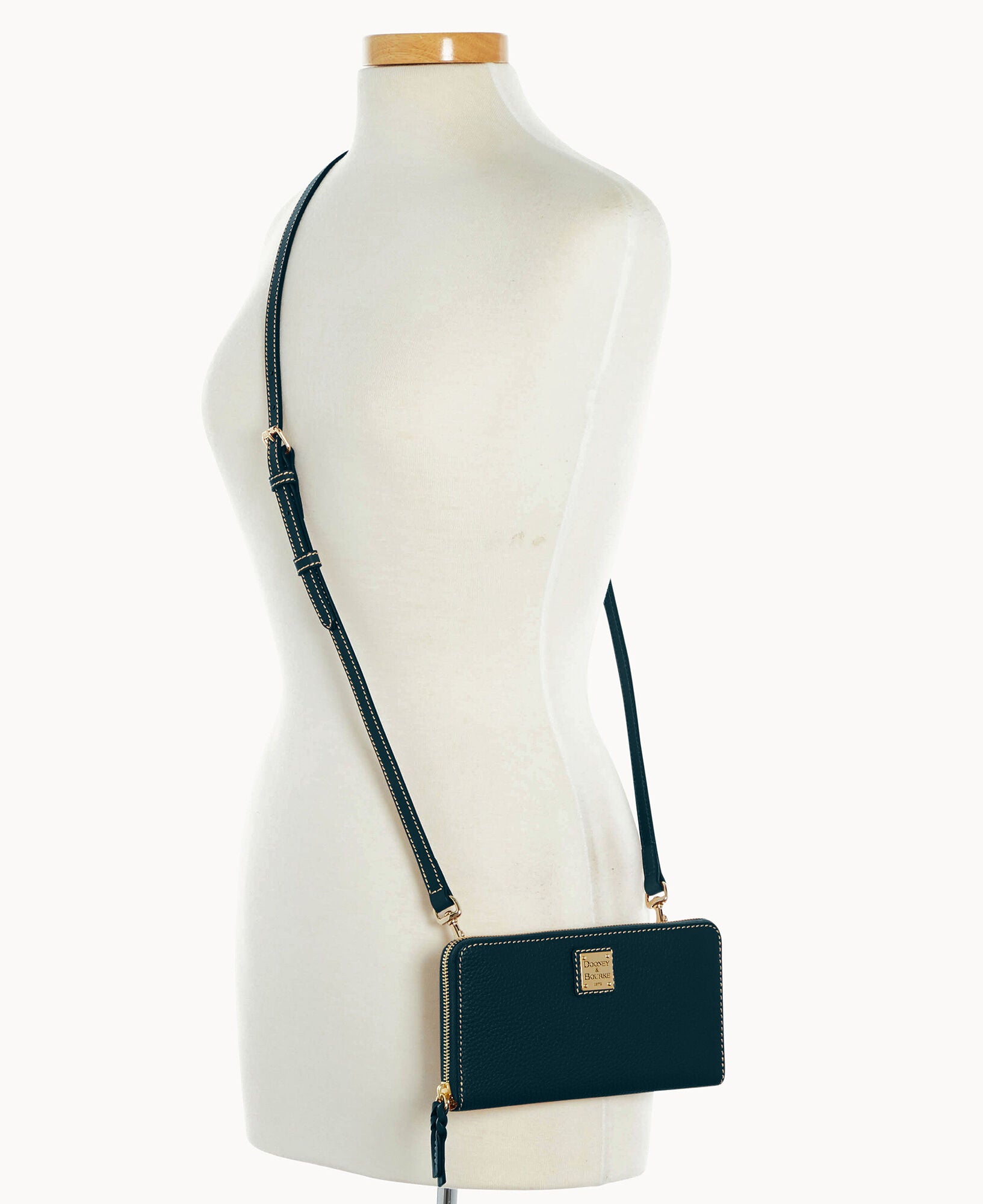 Pebble Grain Large Zip Around Wristlet Crossbody - Image 5