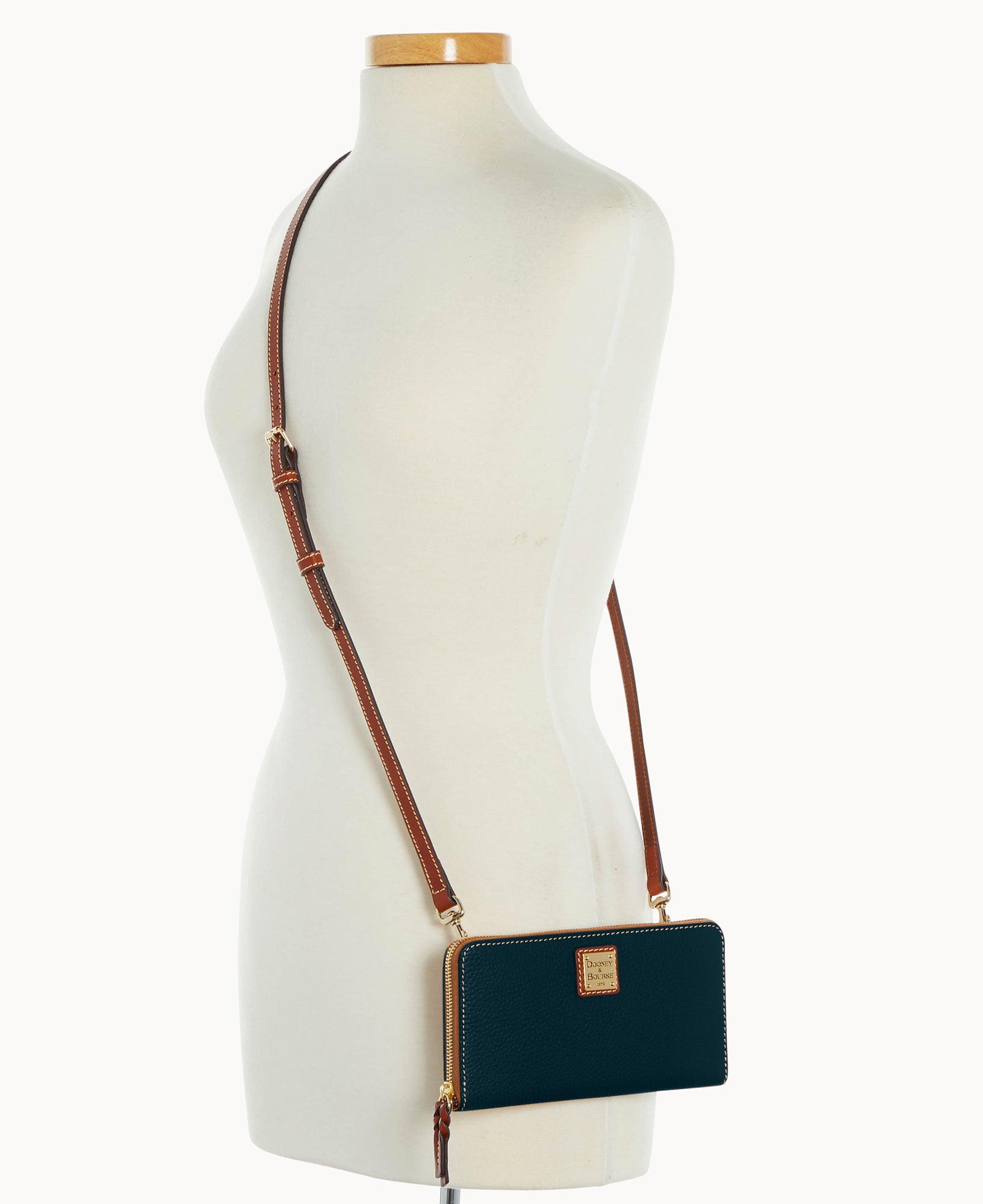 Pebble Grain Large Zip Around Wristlet Crossbody - Image 15
