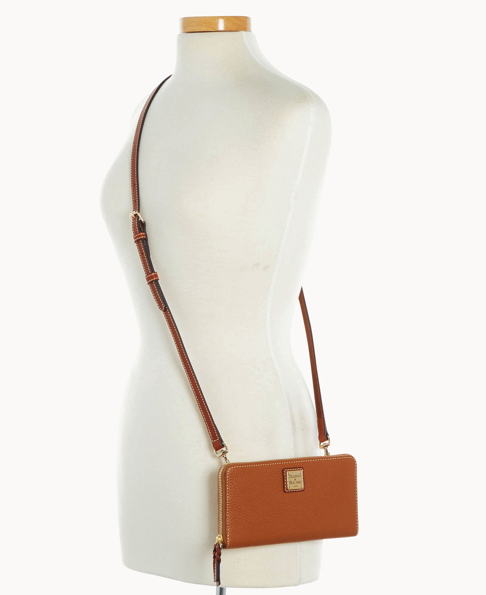 Pebble Grain Large Zip Around Wristlet Crossbody - Image 28