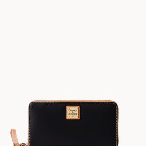 Wexford Leather Large Zip Around Wristlet Crossbody