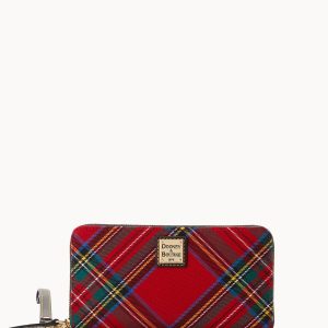 Tartan Large Zip Around Wristlet Crossbody