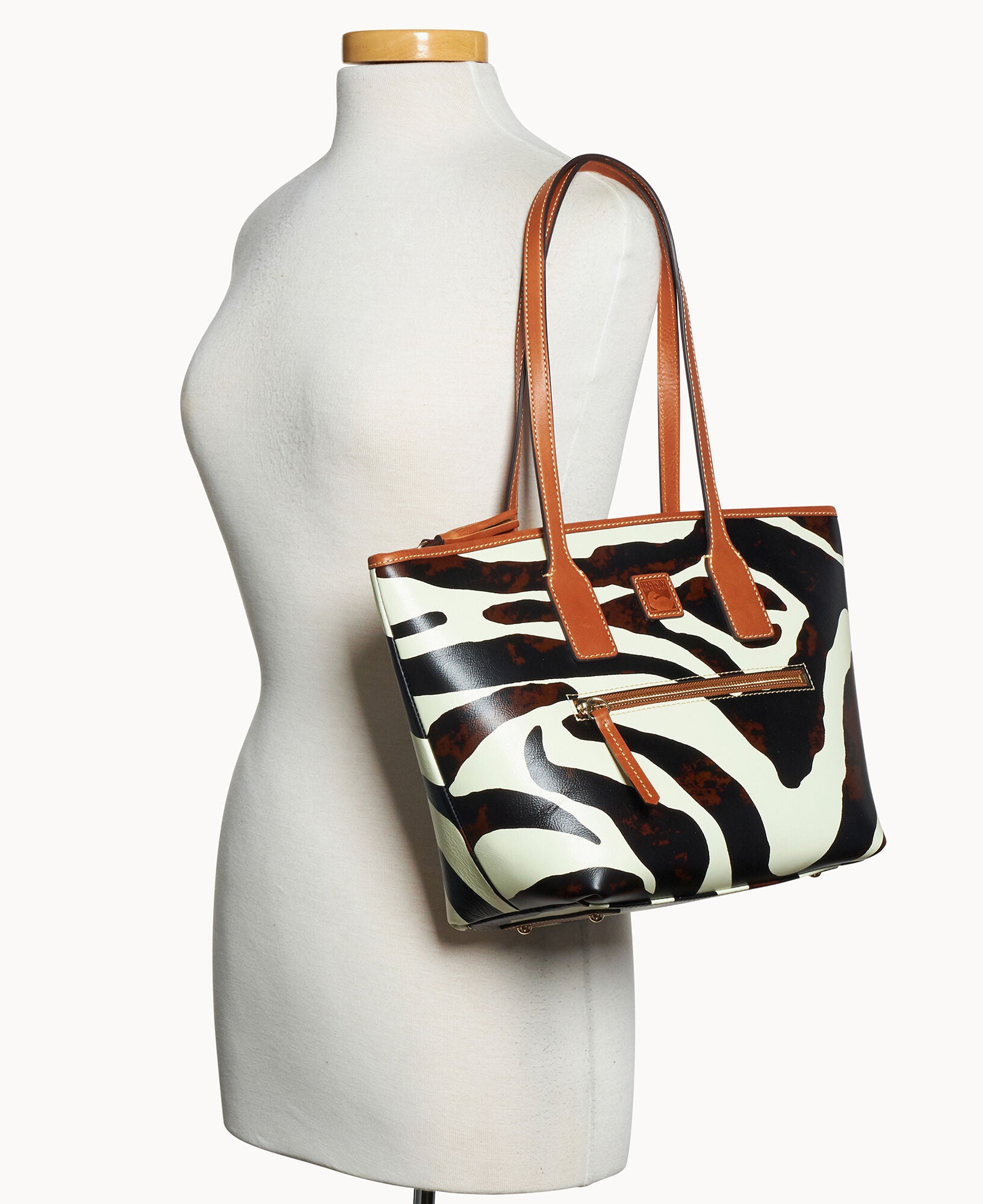 Zebra Leather Small Tote - Image 4