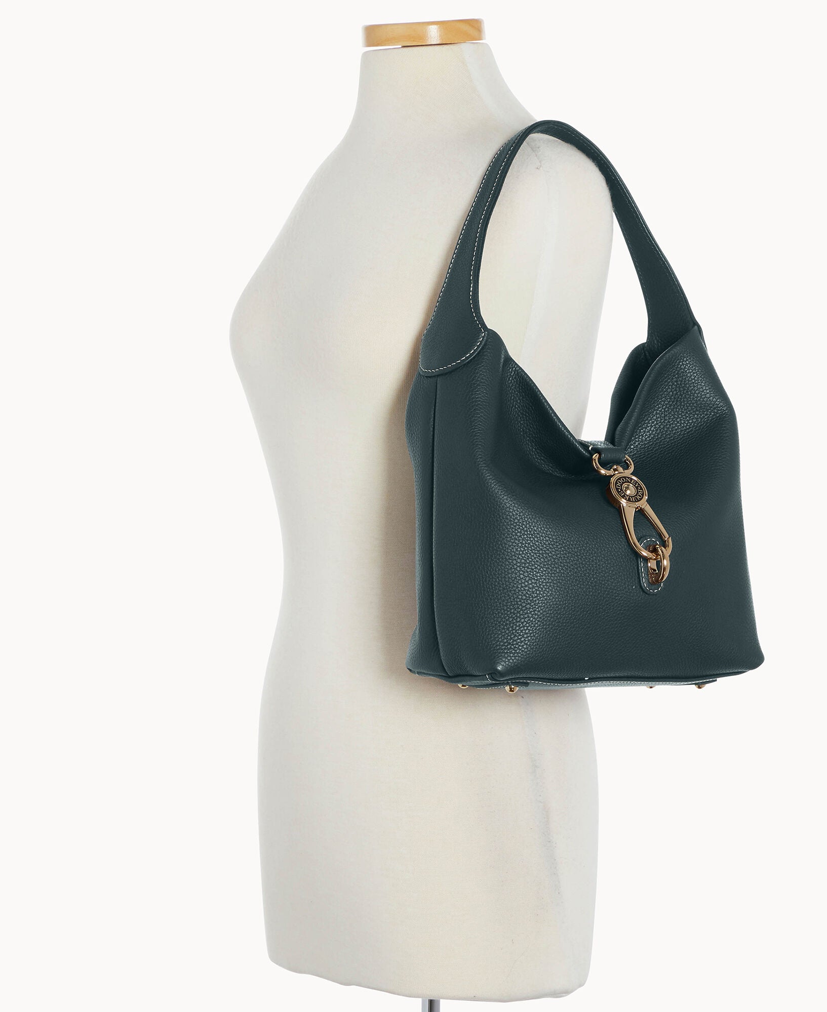 Pre-Loved Pebble Grain Small Logo Lock Sac - Image 24