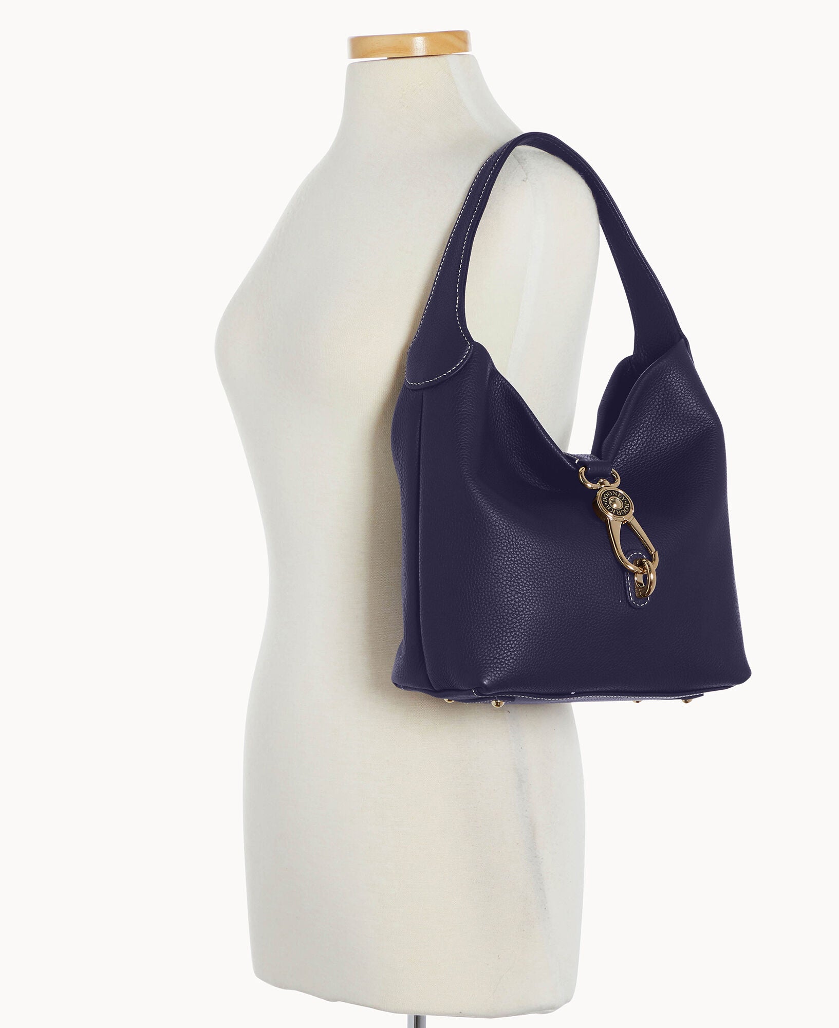 Pre-Loved Pebble Grain Small Logo Lock Sac - Image 8