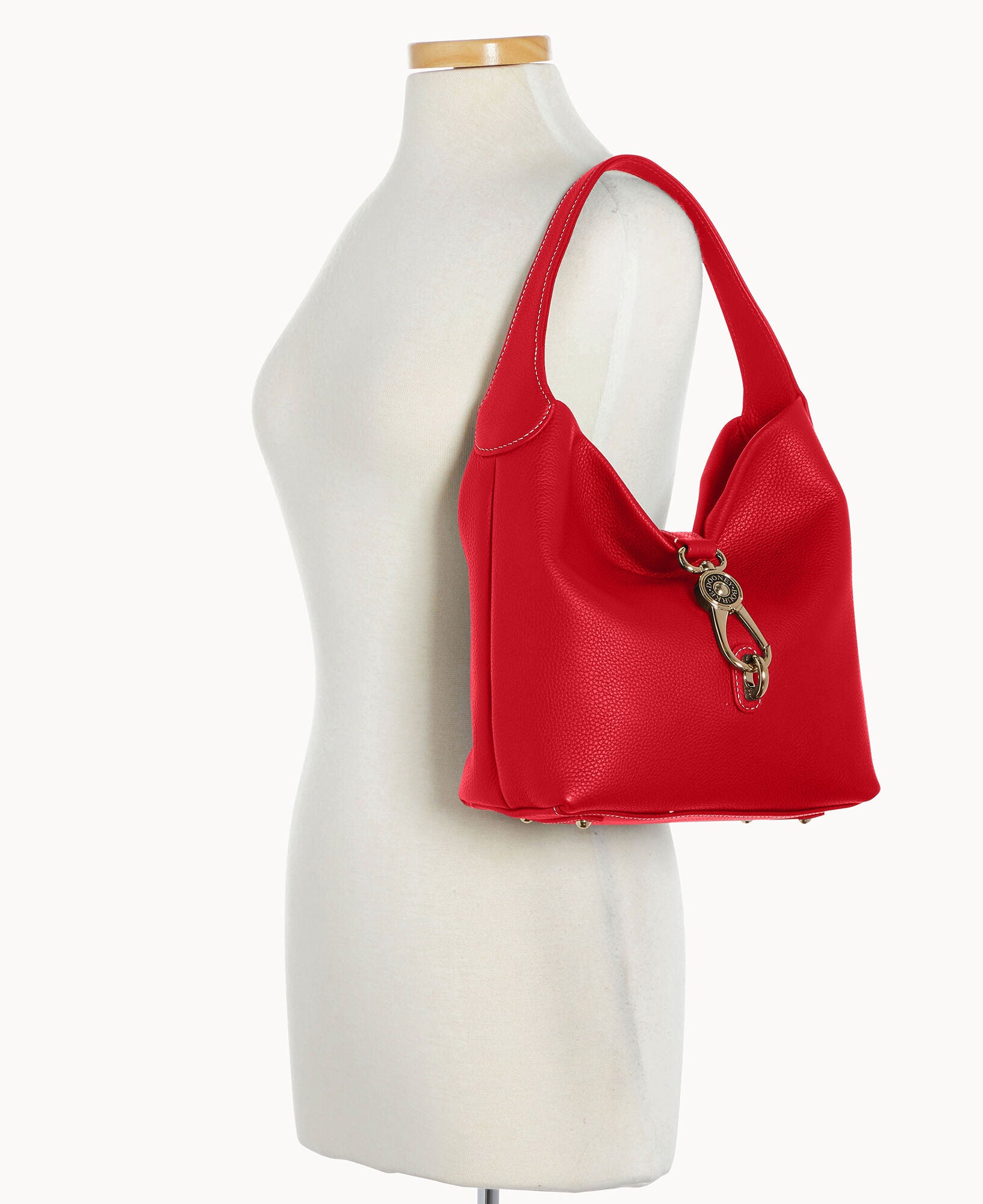 Pre-Loved Pebble Grain Small Logo Lock Sac - Image 28