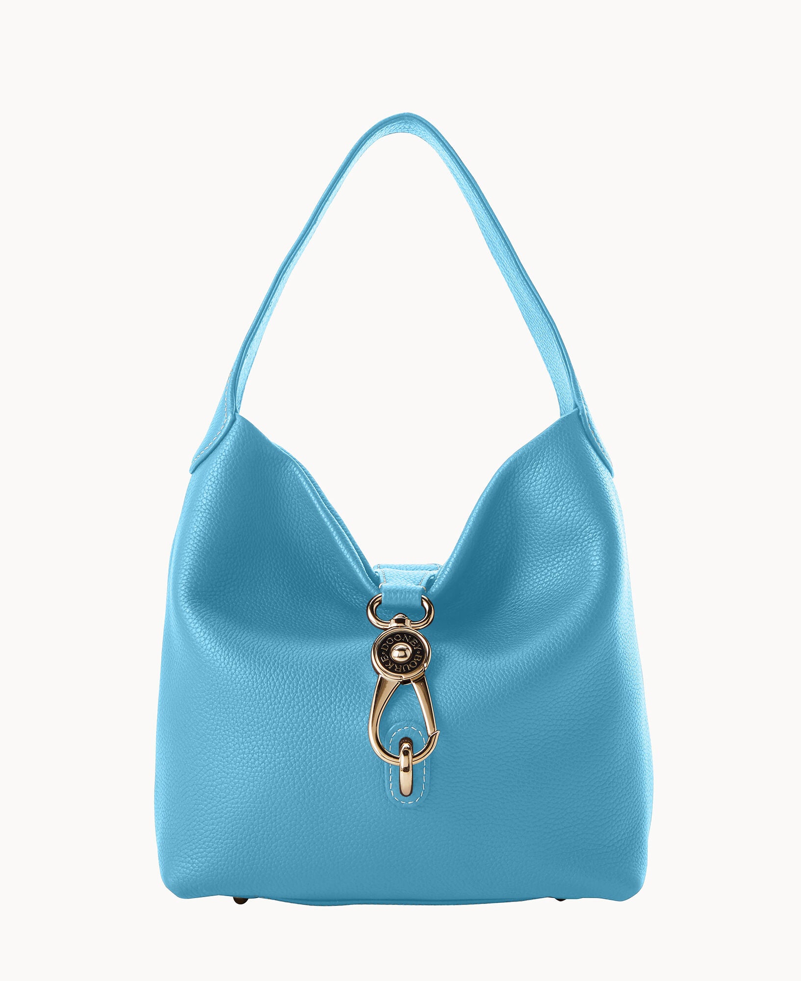 Pre-Loved Pebble Grain Small Logo Lock Sac - Image 9