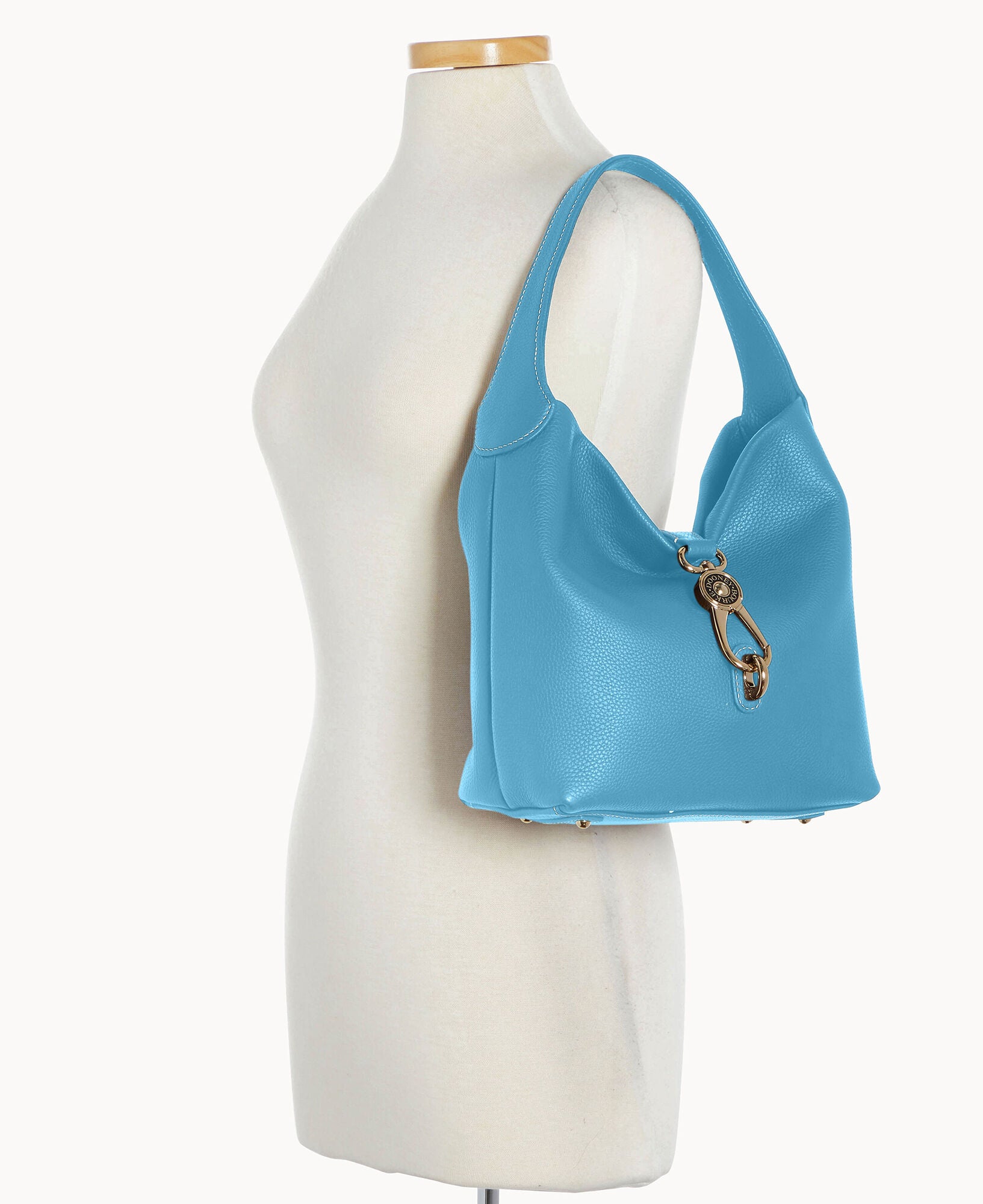 Pre-Loved Pebble Grain Small Logo Lock Sac - Image 12