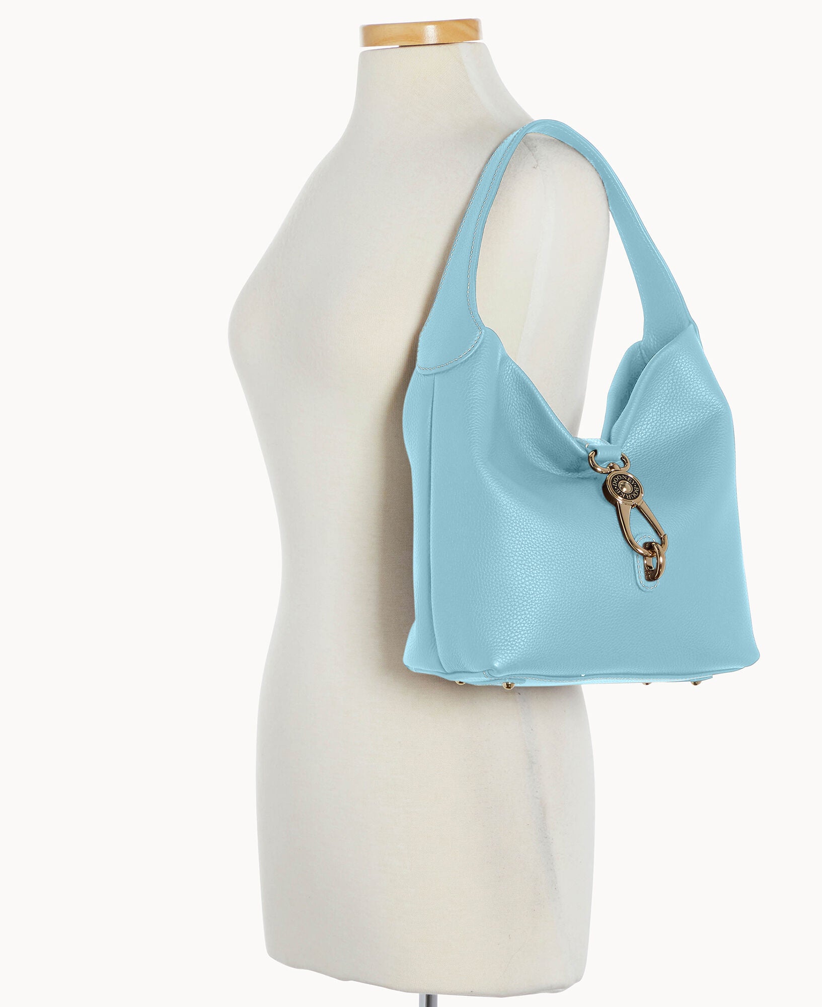Pre-Loved Pebble Grain Small Logo Lock Sac - Image 4