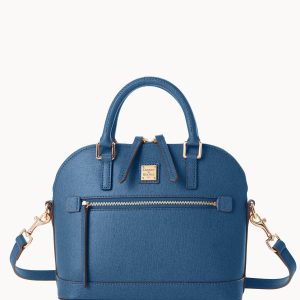 Saffiano Small Domed Zip Satchel