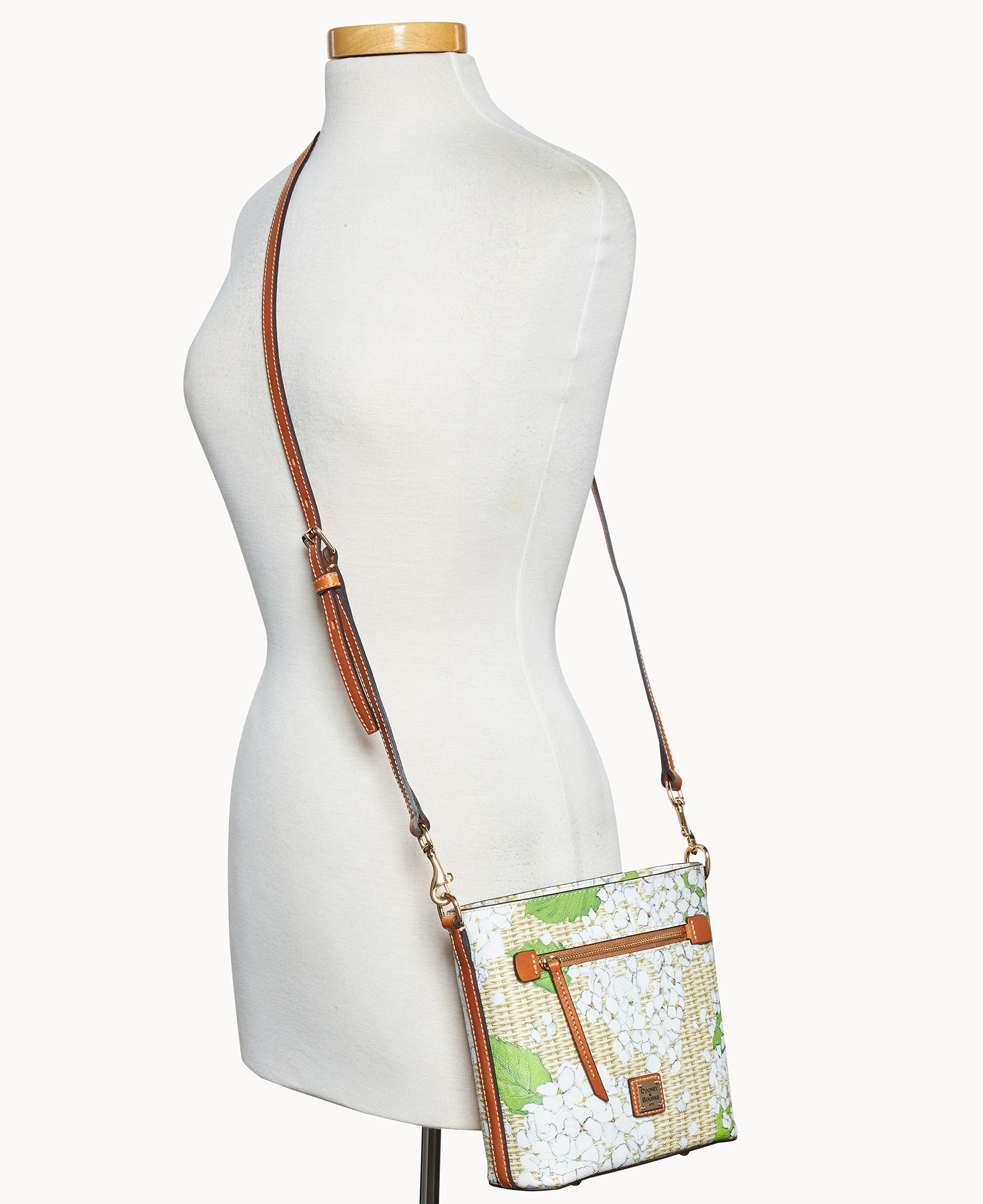 Hydrangea Basketweave Small Zip Crossbody - Image 12