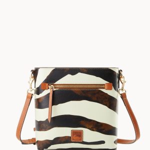 Zebra Leather Zip Crossbody