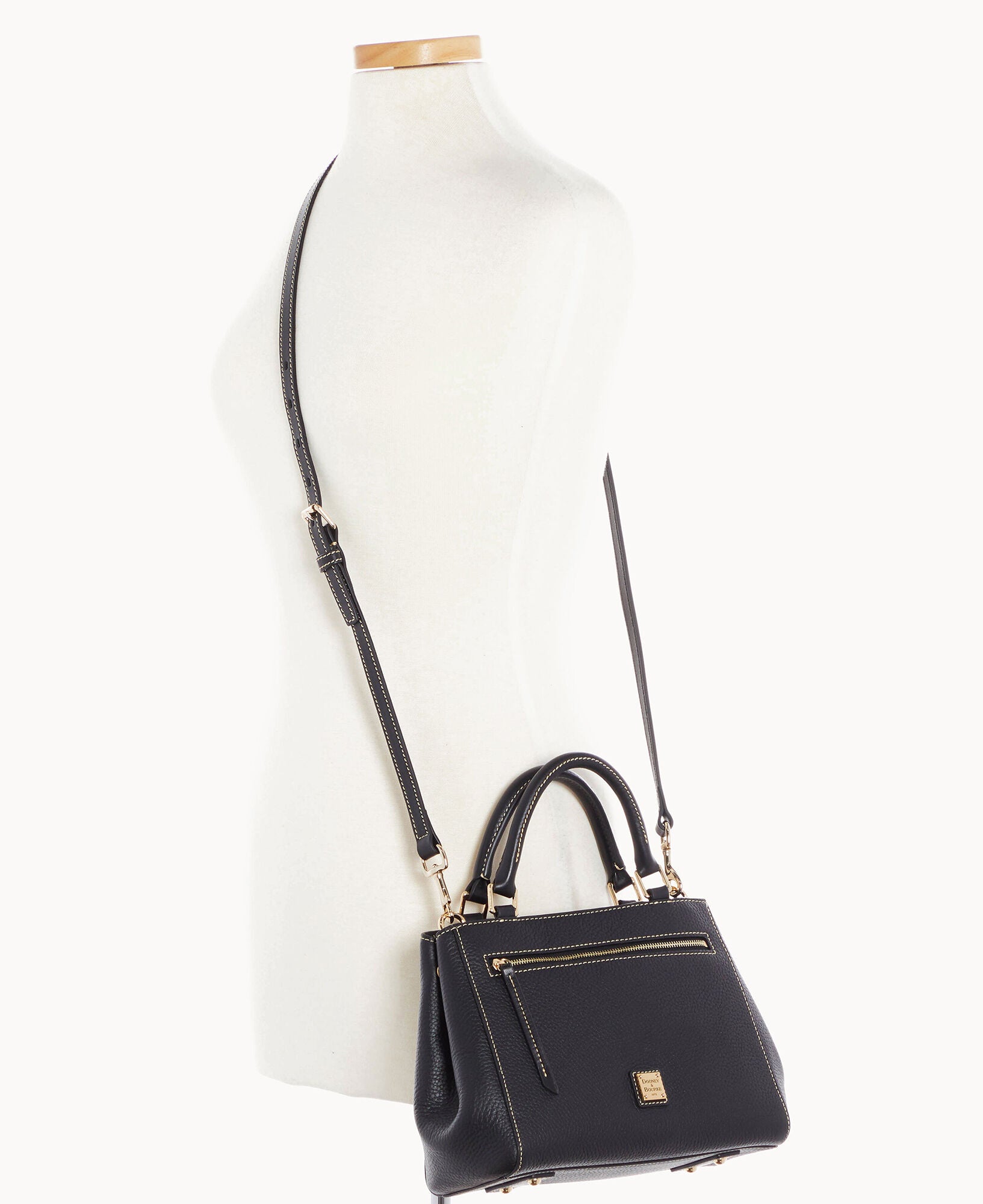 Pebble Grain Small Zip Satchel - Image 25