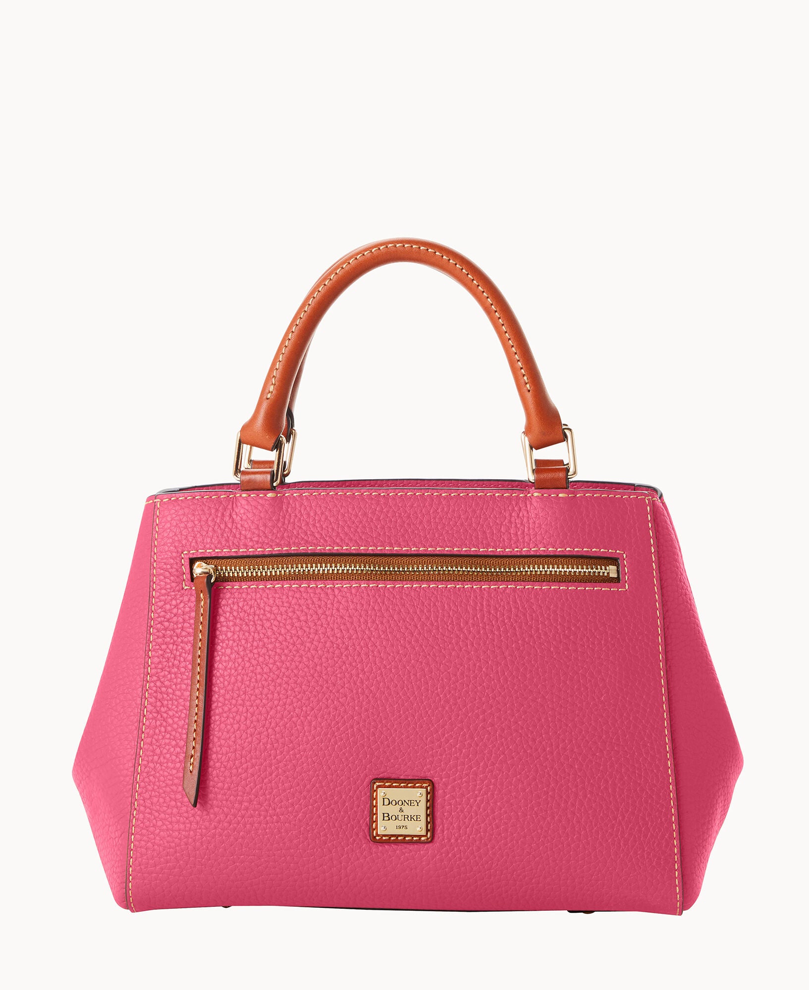 Pebble Grain Small Zip Satchel