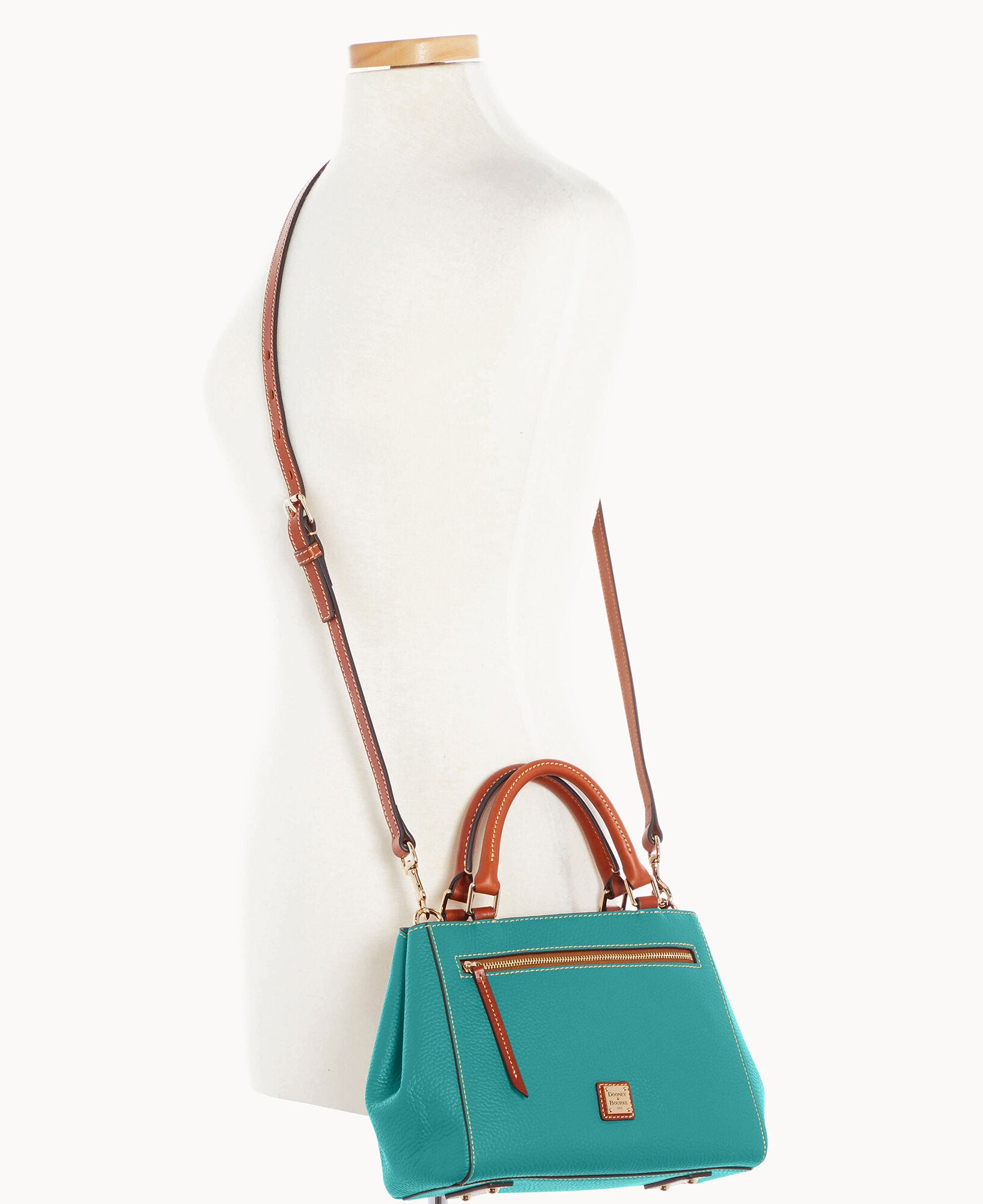 Pebble Grain Small Zip Satchel - Image 10