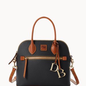 Pebble Grain Domed Satchel