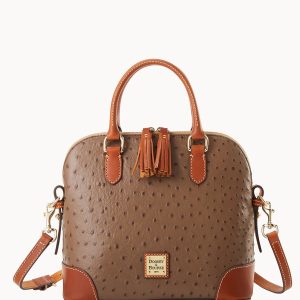 Ostrich Domed Satchel