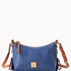Ostrich Hobo Crossbody 22