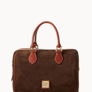 Suede Barrel Satchel