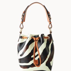 Zebra Leather Small Drawstring
