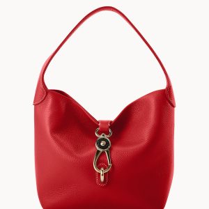 Lucca Leather Logo Lock Hobo