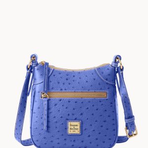 Ostrich Front Zip Crossbody