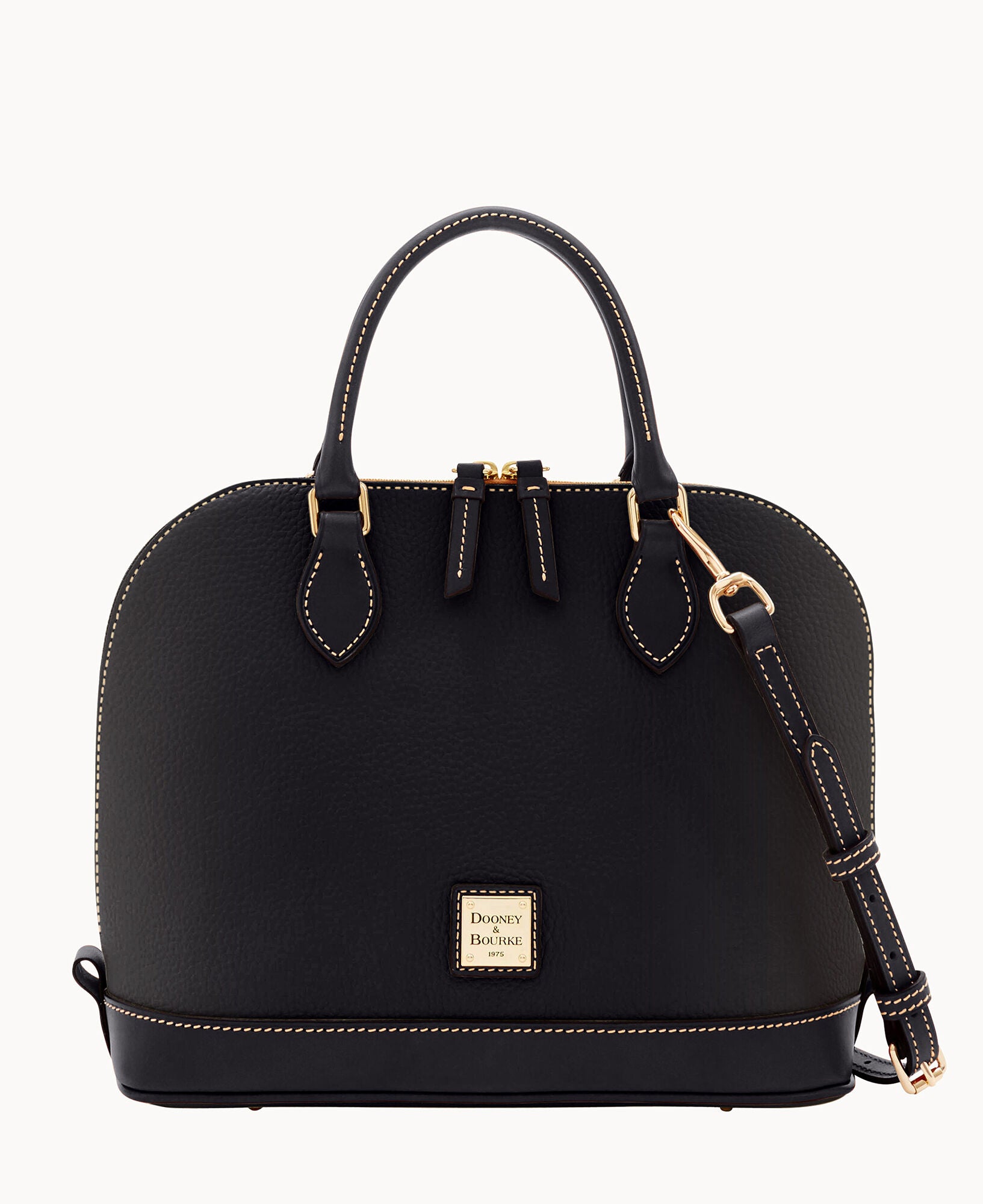 Pre-Loved Pebble Grain Zip Zip Satchel