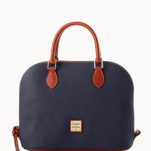 Pebble Grain Domed Satchel