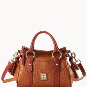 Ostrich Satchel With Pocket