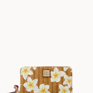 Plumeria Large Zip Around Wristlet