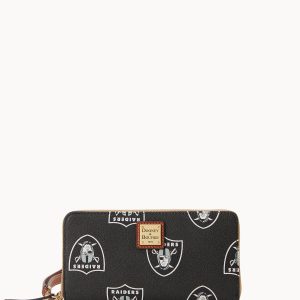 NFL Raiders Large Zip Around Wristlet
