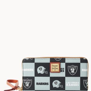 NFL Raiders Large Zip Around Wristlet