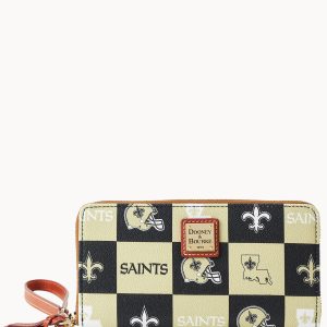 NFL Saints Large Zip Around Wristlet