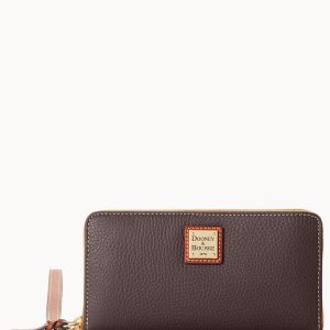 Pebble Grain Large Zip Around Wristlet