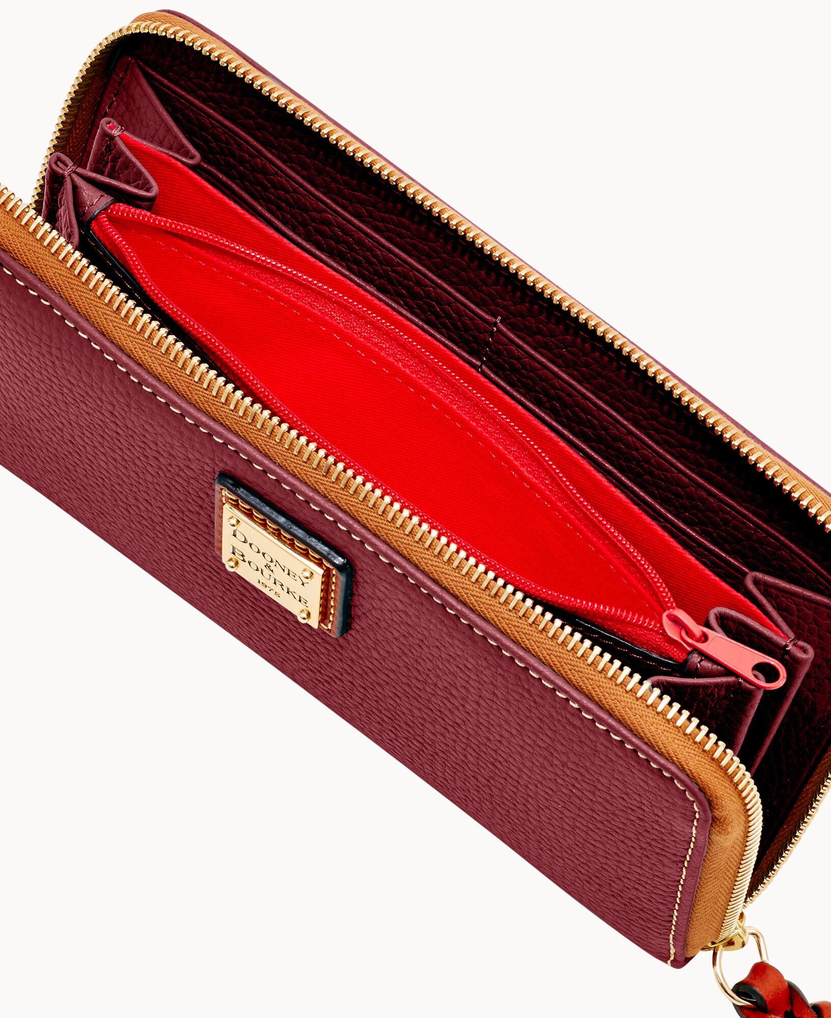 Pebble Grain Large Zip Around Wristlet - Image 17