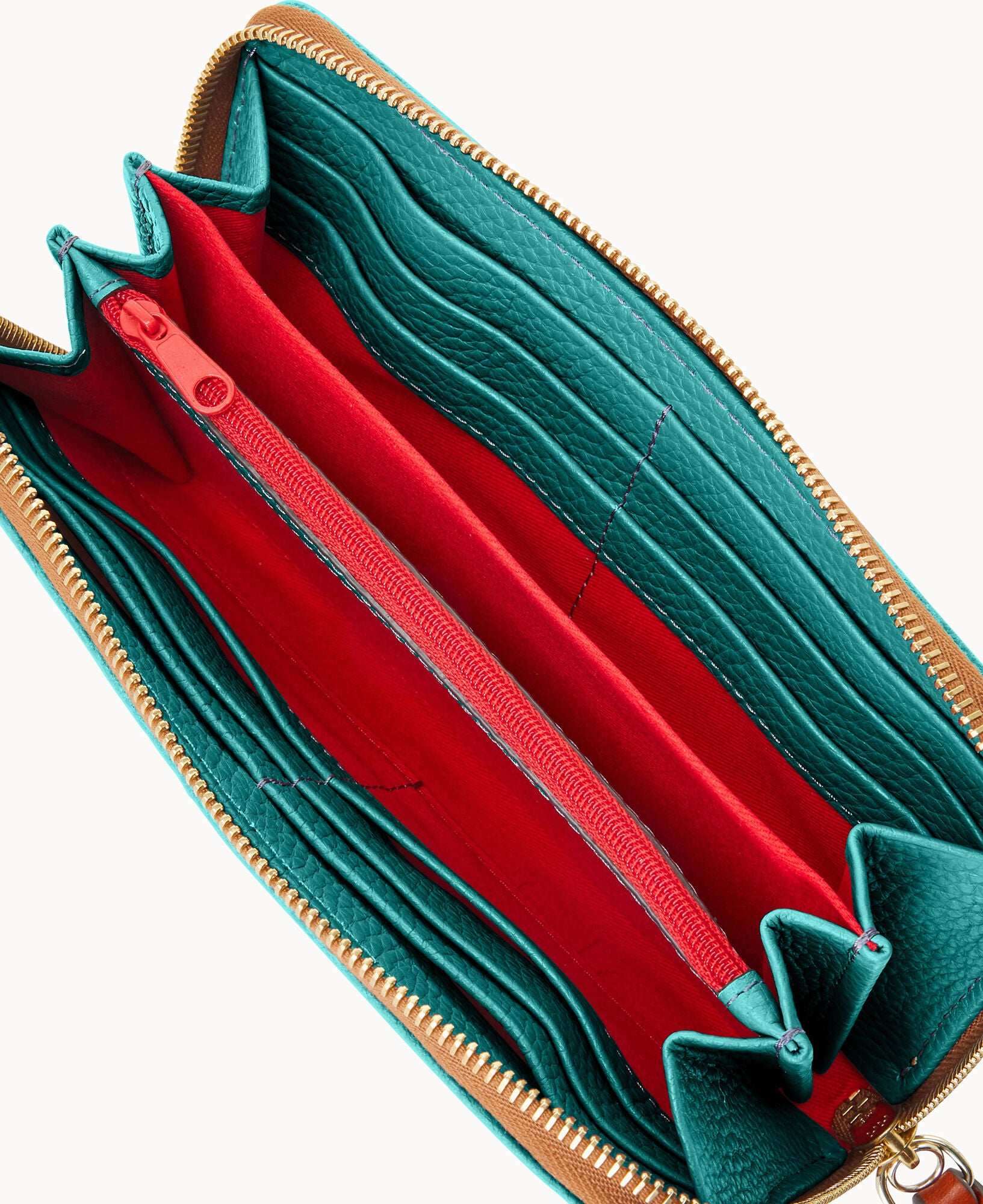 Pebble Grain Large Zip Around Wristlet - Image 11