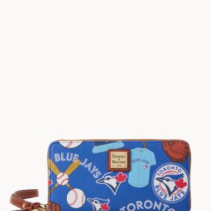 MLB Blue Jays Large Zip Around Wristlet