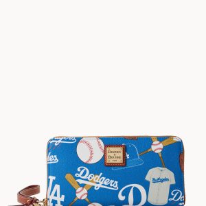 MLB Dodgers Large Zip Around Wristlet