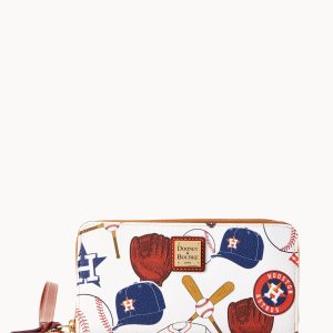 MLB Astros Large Zip Around Wristlet