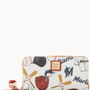 MLB Marlins Large Zip Around Wristlet