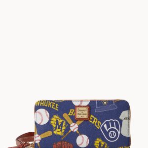 MLB Brewers Large Zip Around Wristlet