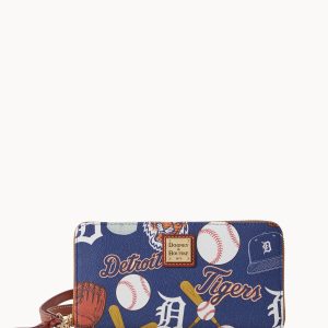 MLB Tigers Large Zip Around Wristlet