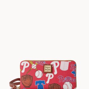 MLB Phillies Large Zip Around Wristlet