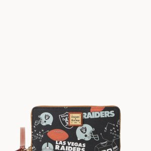 NFL Raiders Large Zip Around Wristlet